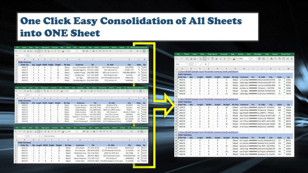 Convenient Intelligent Excel Tool: Combine all sheets in an Excel file into a single sheet (Windows & Mac)
