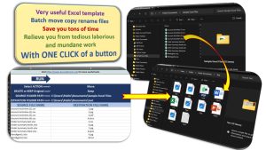 Excel VBA batch move copy rename files, mass move copy rename files.