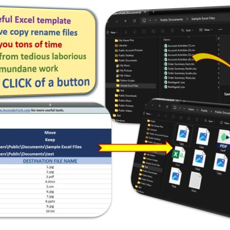 Excel VBA batch move copy rename files, mass move copy rename files.